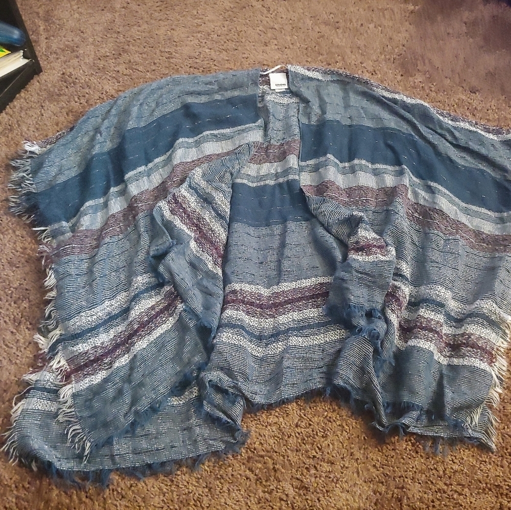 Sonoma gently worn colorful poncho wrap sweater